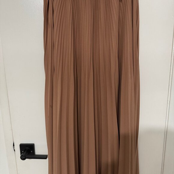 Jenni Kayne's Popular Pleated Skirt Tan/Black Band Sz L - Picture 3 of 6